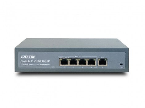 APTEK SG1041P - Switch 4 port PoE Gigabit unmanaged