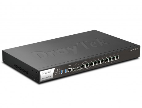 DrayTek Vigor3912 - Router VPN doanh nghiệp cân bằng tải đa WAN hiệu năng cao 10G, tích hợp Smart Action, chịu tải hơn 500 users