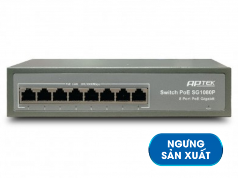 APTEK SG1080P - Switch 8 port PoE Gigabit unmanaged