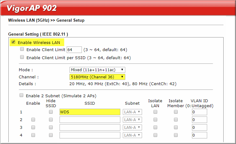 9 Cau hinh WDS tren VigorAP902