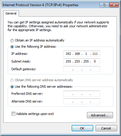 2 LAN Static IP