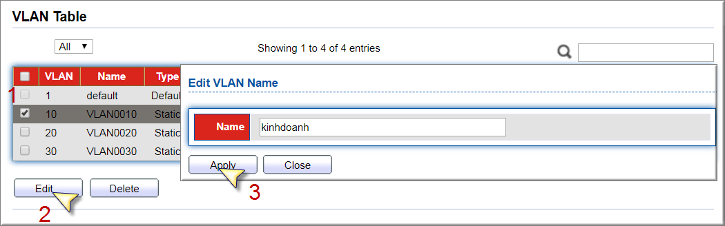 6 Create VLAN 3