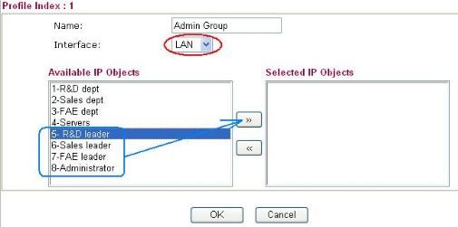 Chọn Interface là LAN 