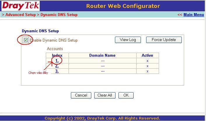 Kích hoạt tính năng Dynamic DNS