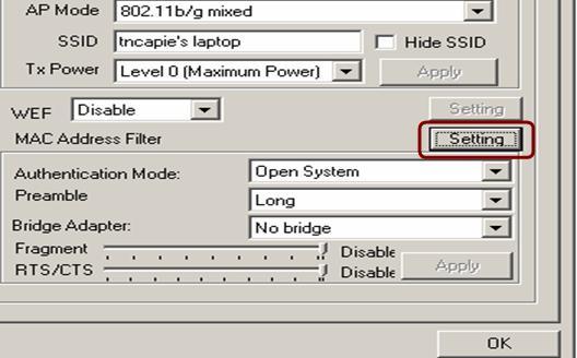 MAC Address Filter