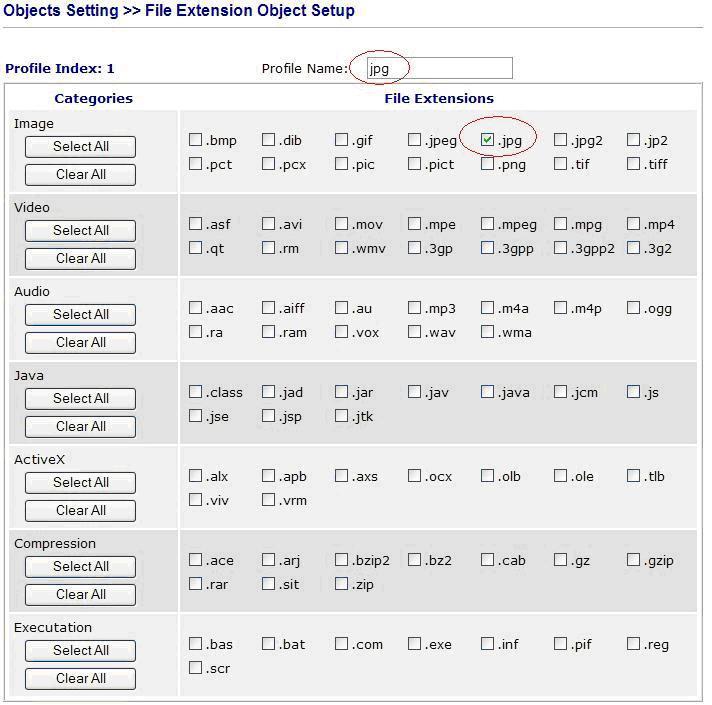 File Extension Object Setup