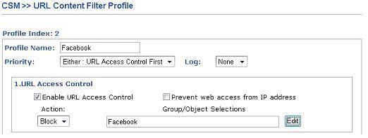 URL Content Filter Profile
