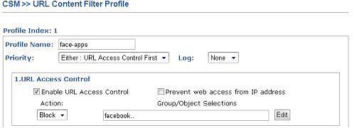 URL Content Filter Profile