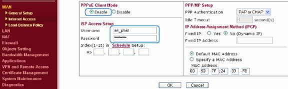 cấu hình theo PPPoE