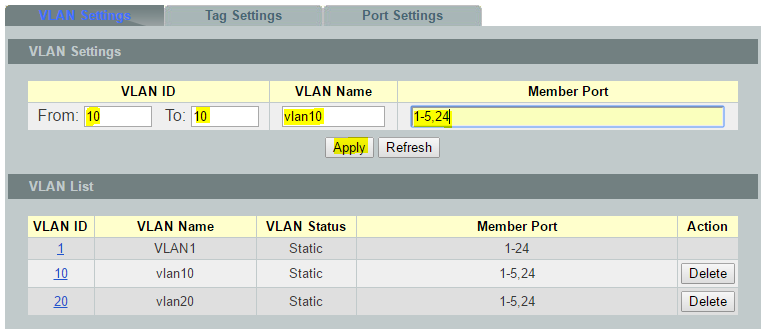 2 huong dan cau hinh vlan mac based tren switch volktek nsh