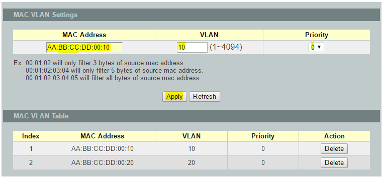 4 huong dan cau hinh vlan mac based tren switch volktek nsh