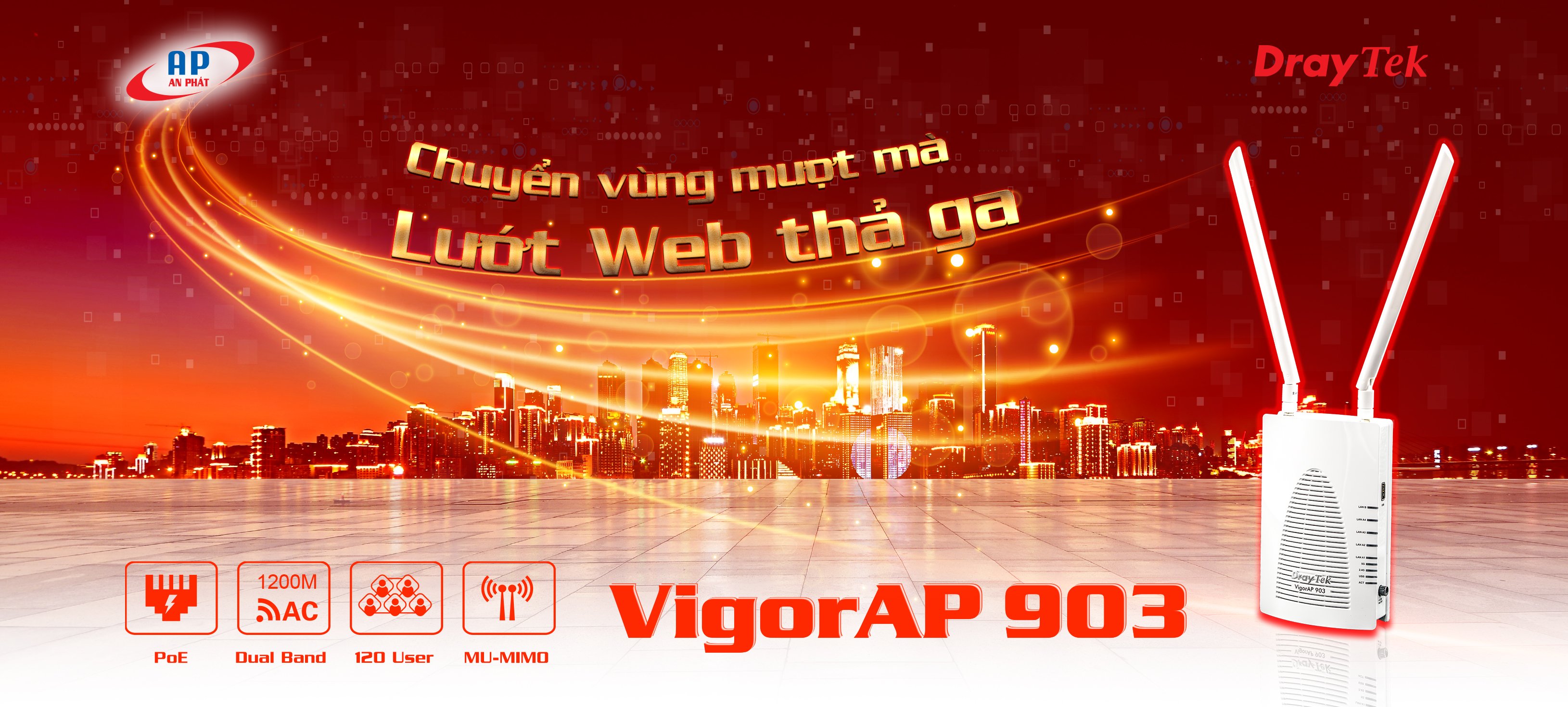 Vigor AP903 - MESH WiFi AP chuyên dụng tích hợp RADIUS Server dành cho doanh nghiệp SME