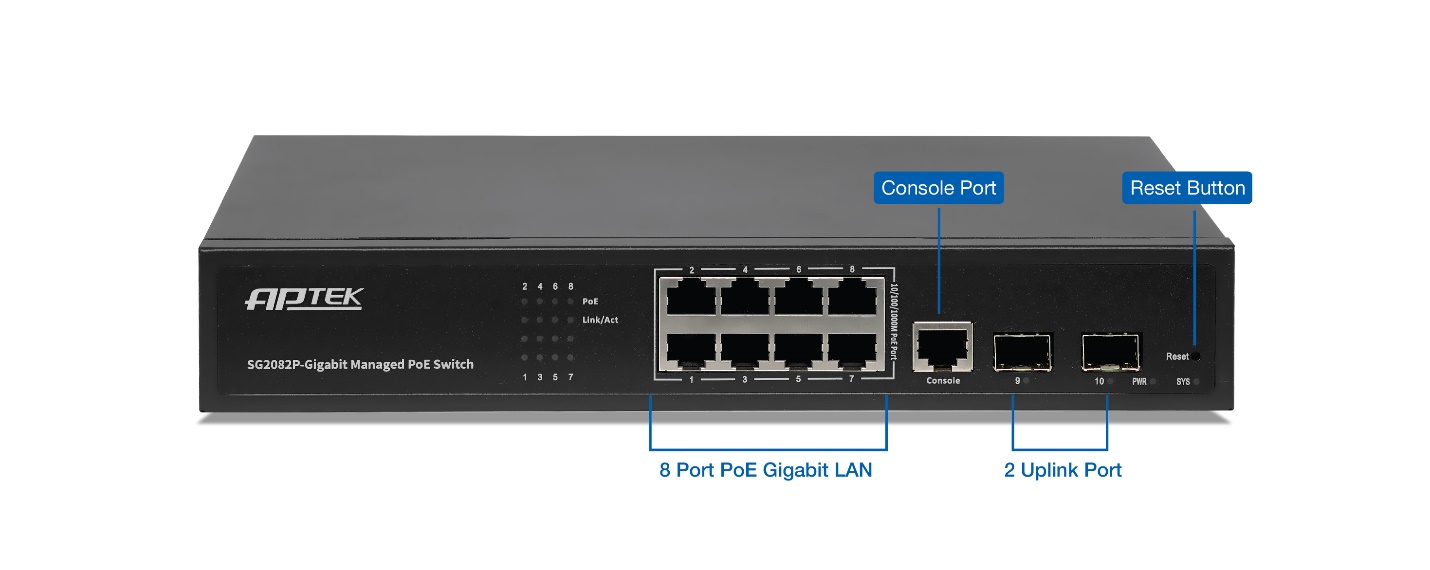 Thiết Bị Chuyển Mạch Switch APTEK SG2082P 1 SG2082P